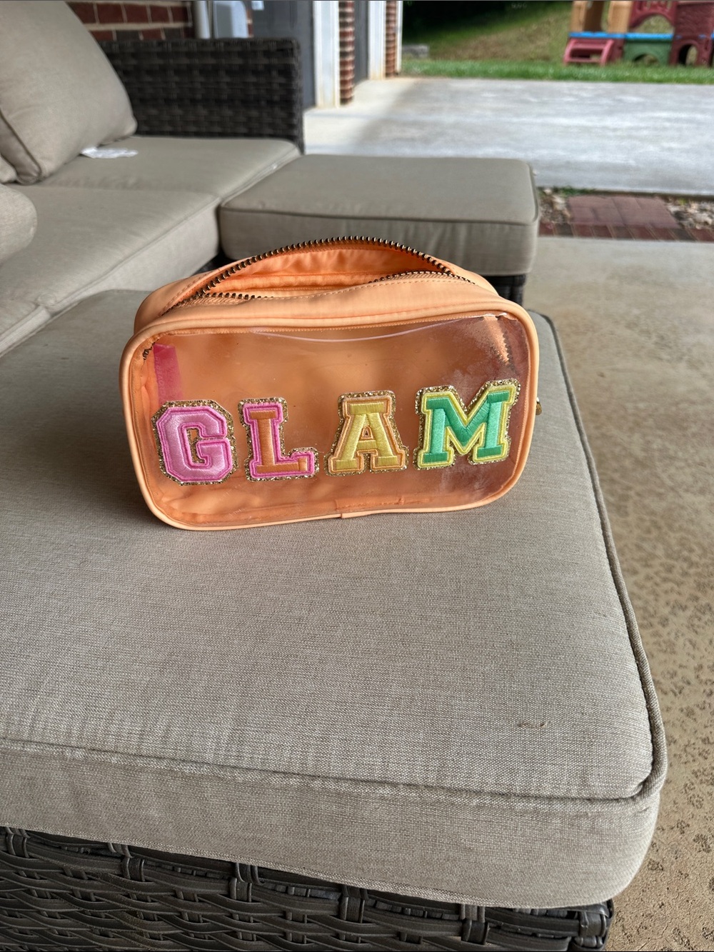 Stoney Clover Peach GLAM Clear Cosmetic Bag